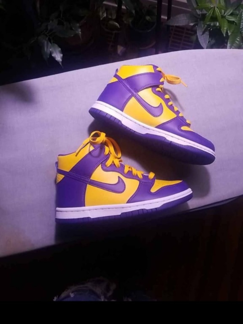 Kids High-Top Sneakers in Lakers Color Purple And Yellow- Sporty Everyday Style